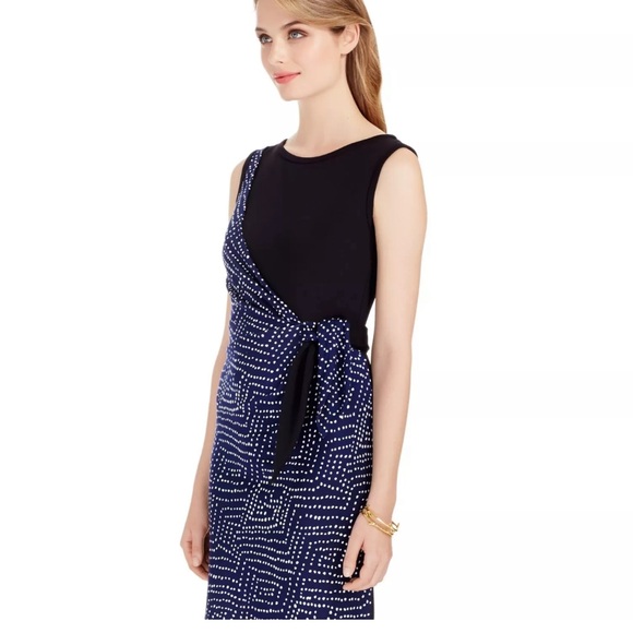 EUC SZ 2 Diane Von Furstenberg Dahlia Faux Wrap Dress in Midnight Black - Picture 2 of 6